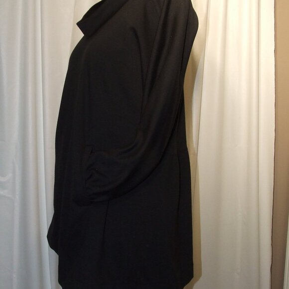 Black Stretchy Sweater Tunic Top Women's Size L - Picture 3 of 6